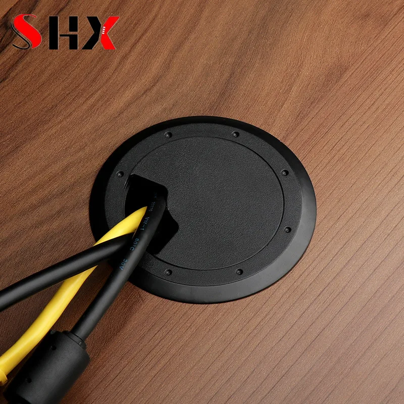 2 Pcs Hot ABS Desk Wire Hole Cover Base 50mm Office Desk Grommet Table Cable Outlet Port Wire Rack Organizer Furniture Hardware