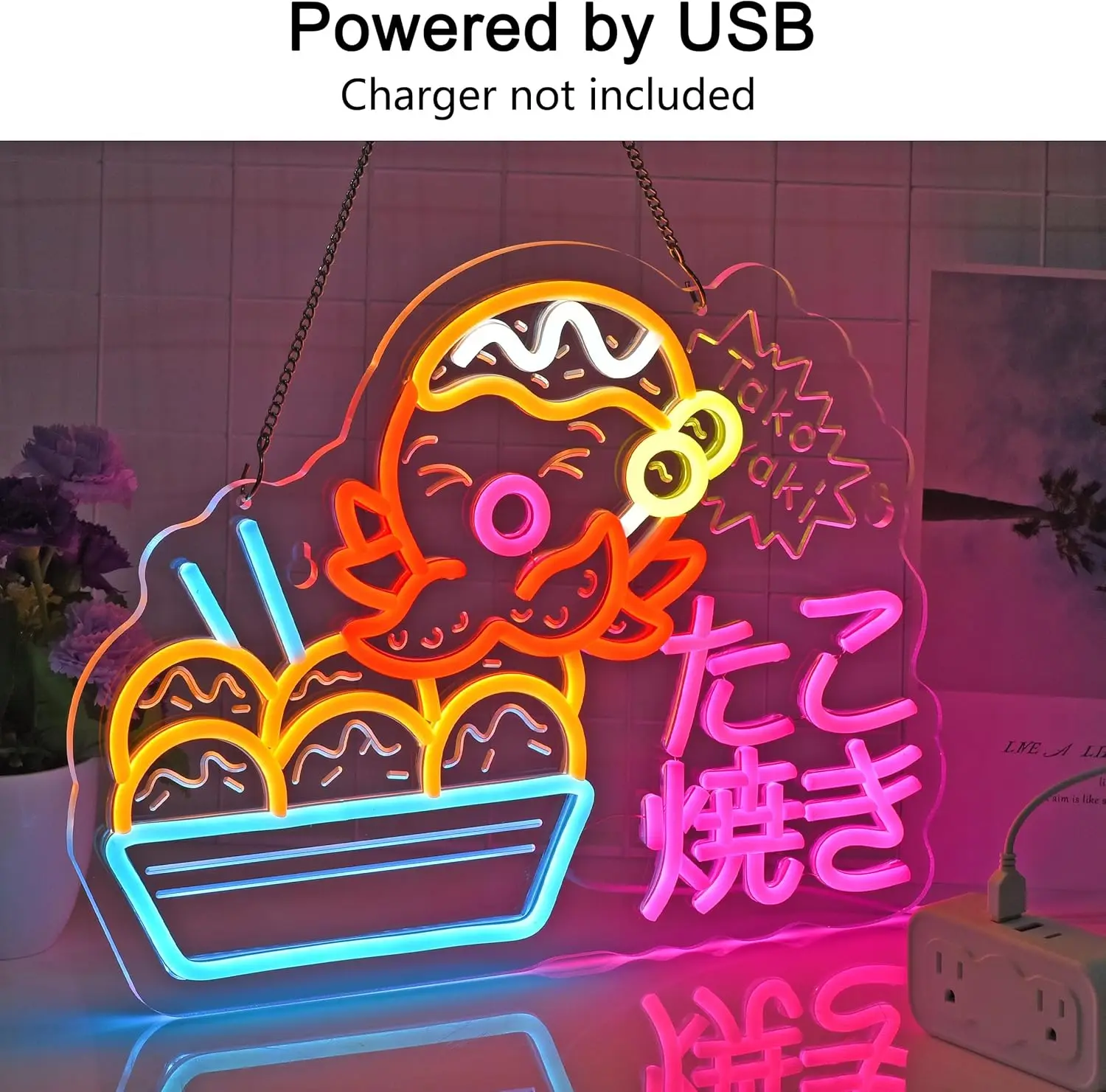 Neon Wall Sign Dimmable Takoyaki Neon Lights for Bar Pub Restaturant  Shop Market Decor Aesthetics Draw Celebratory Gifts