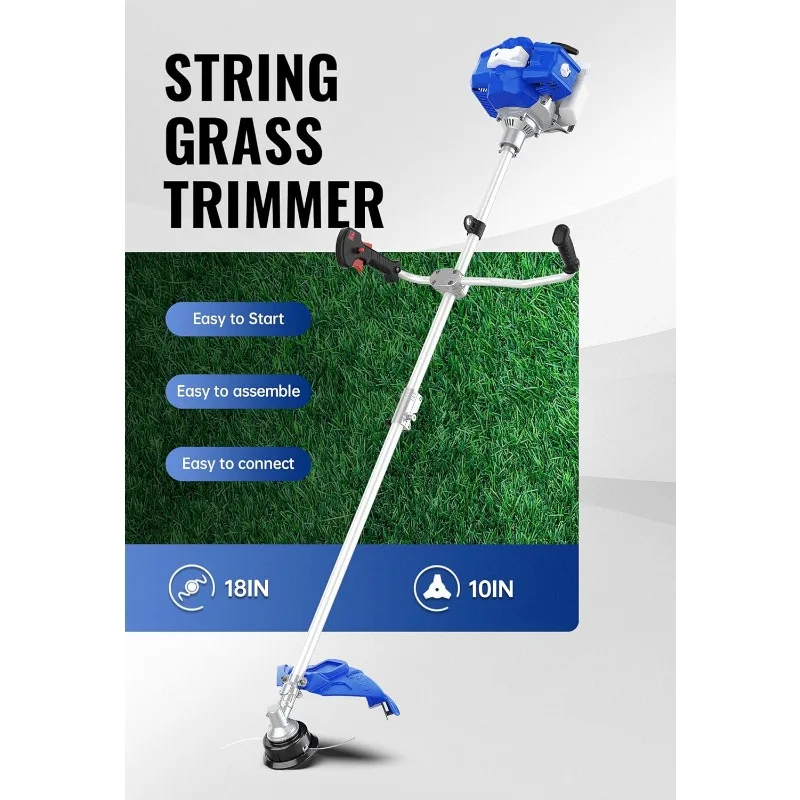 3 In 1 String Trimmer/Edger 18 ''Met 10'' Bosmaaier, Rubberen Handvat En Schouderband Inbegrepen