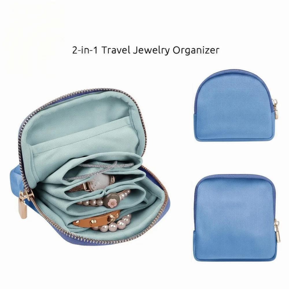 Magnetic Detachable Magnetic Jewelry Case Soft Velvet Two in One Travel Jewelry Organizer Double Layer Compact Size