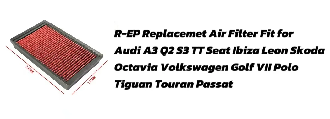 High Flow Car Sport Air Intake Filter For Seat Ibiza Arona Leon Toledo, Audi A1 A3 Q2, Skoda Fabia Karoq, Volkswagen Polo Up
