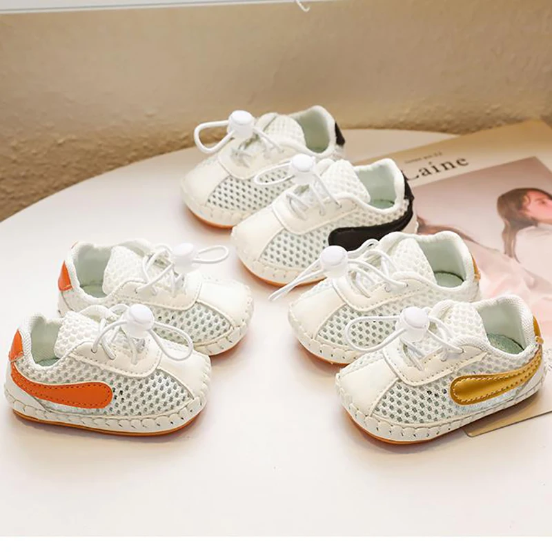 New Baby Shoes Spring Autumn Mesh Breathable Shoes One Year Old Soft Soled Walking Shoes Summer Baby Hollow Out Sandals Femal