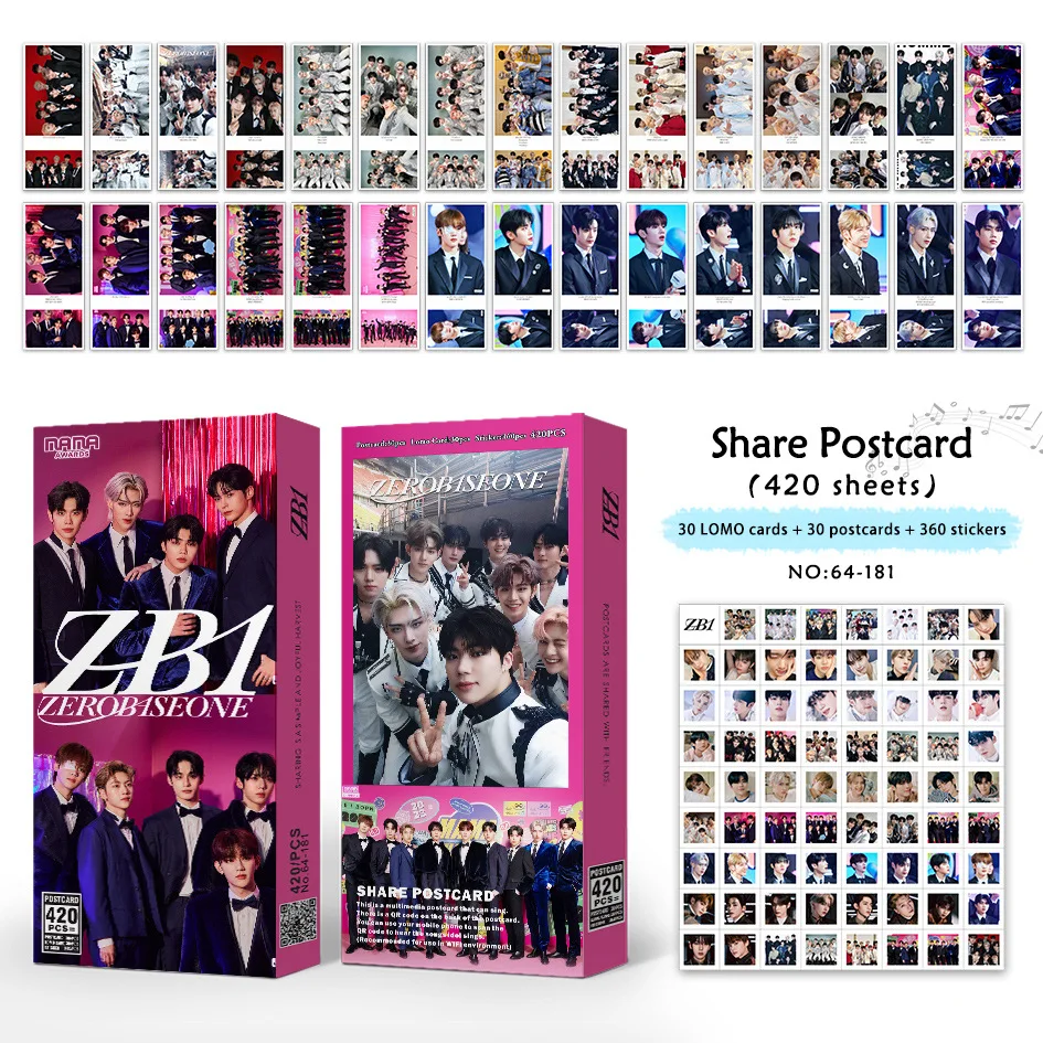 420Pcs/Set KPOP ATEEZ (G)I-DLE ZB1 Share Postcards Stickers ITZY BINI SB19 BUS Selfie Lomos Decals Fans Collect Souvenir Gifts