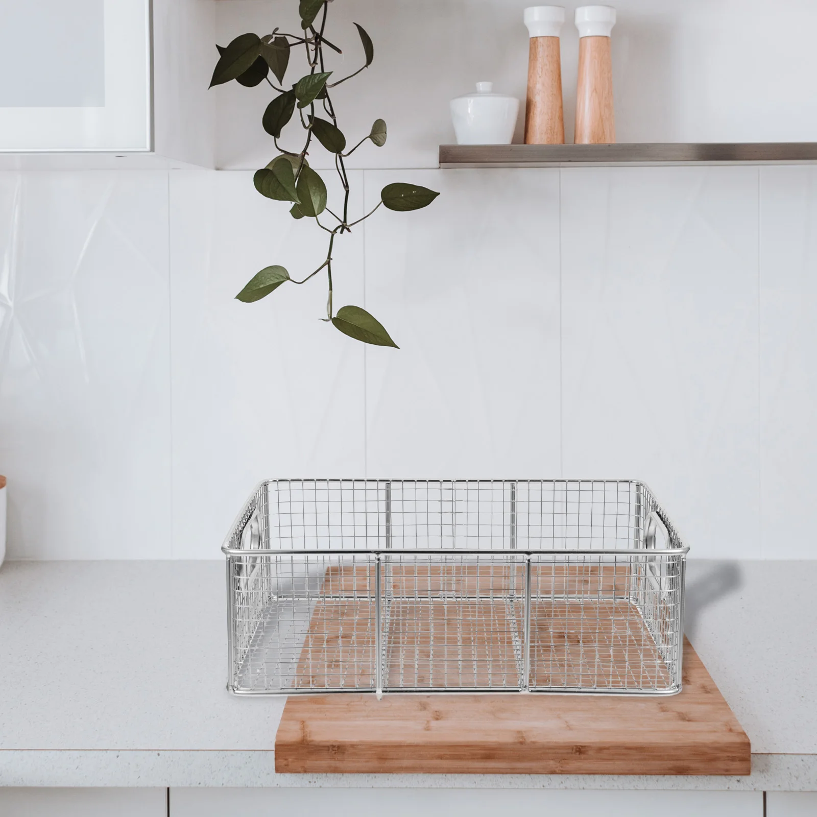 

Stainless Steel Fry Basket With Handle Large Mesh Cooking Container For Air Fryer Hot Pot Strong Square Chip Snack Deep