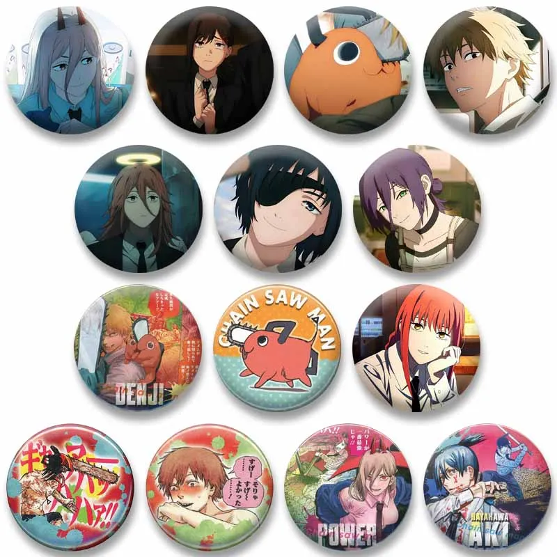 Personagem dos desenhos animados makima denji aki meme broche personalizado anime lapela pino jóias crachá diy mochila camisa acessórios