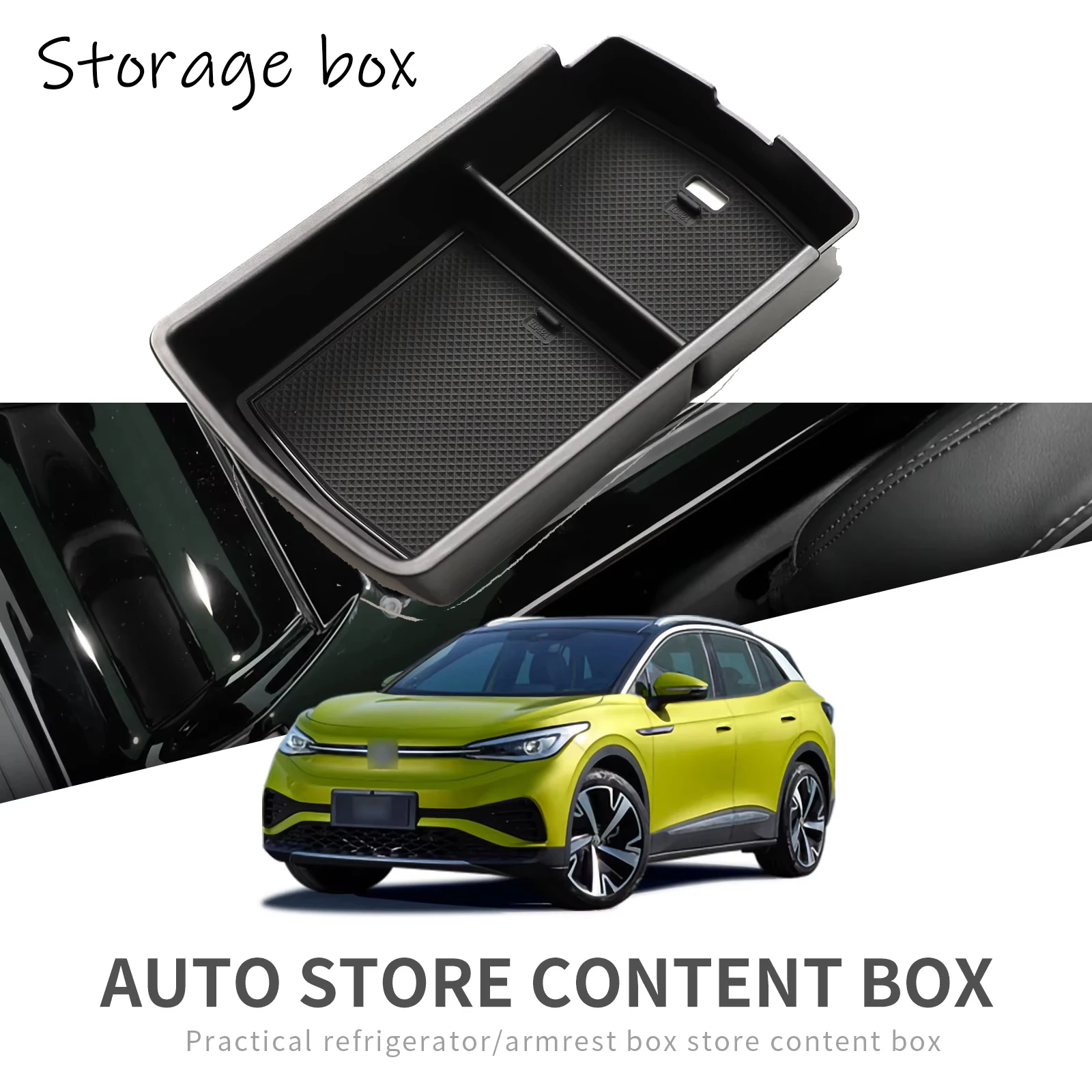 Central Armrest Storage Box Center Console Tray Organizer Accessories Tidying For VW ID6 X Crozz ID6X