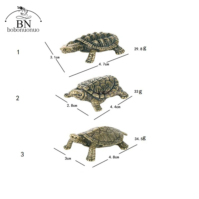 Estatua de tortuga de latón 2022, adornos de escritorio, miniaturas de tortuga de latón Vintage, modelo de juguete, accesorios de decoración para el