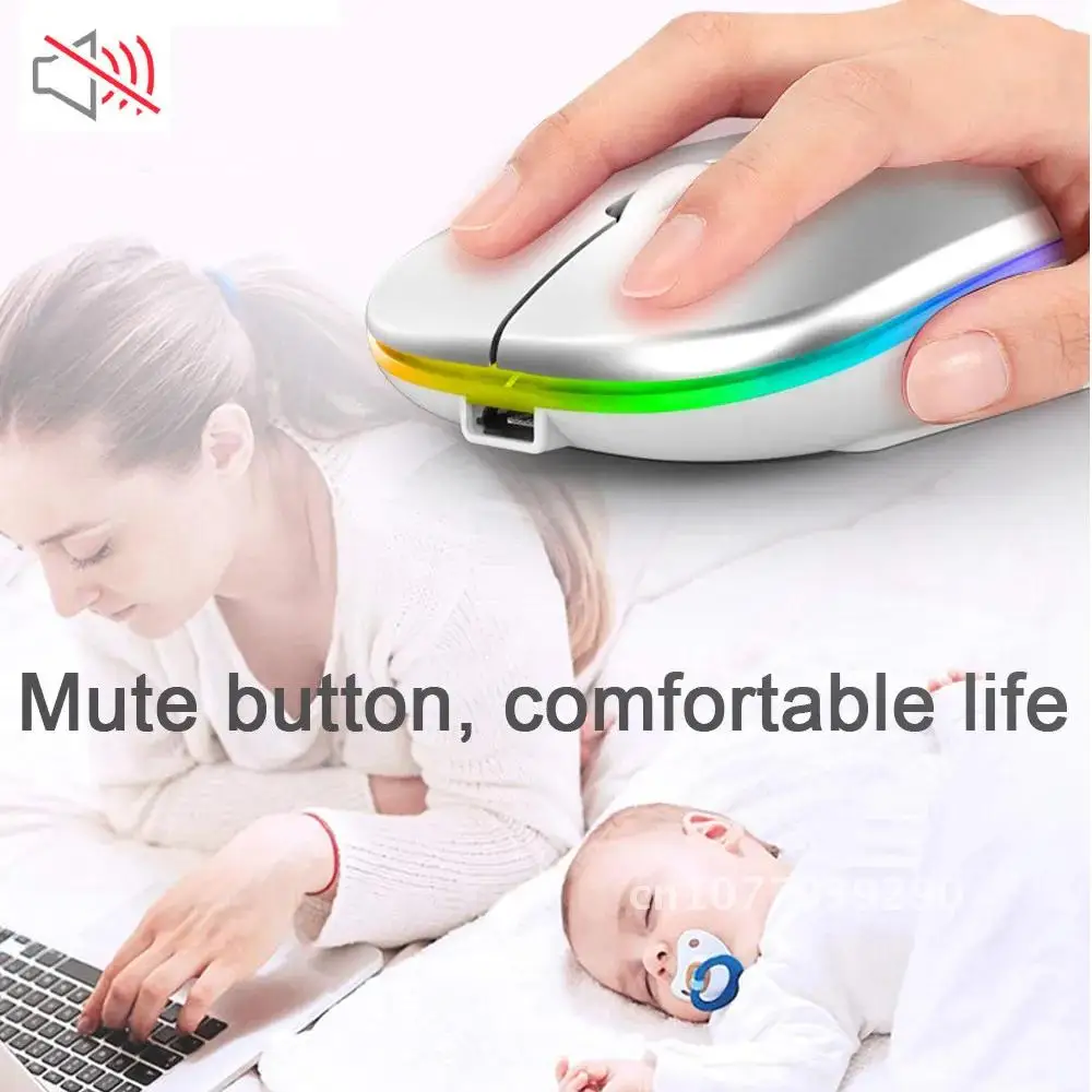 

Rechargeable Wireless Mouse Computer Bluetooth Mouse Ergonomic Usb Mouse Silent Mause With Backlight RGB Mice For Laptop PC ipad