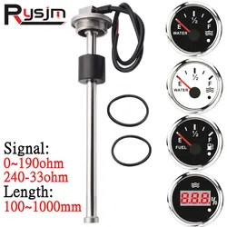 CustomWaterproof 52mm Digital Gauge Car Boat Fuel Level Gauge with Alarm 0-190ohm 240-33ohm Fuel Level Sensor Oil Tank Indicator