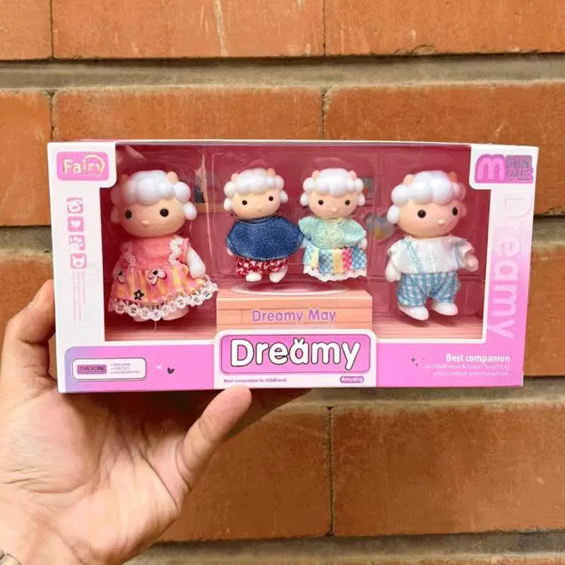 1:12 scale dollhouse forest family doll sheep mini doll furniture set for pretend play, simulation dollhouse toys, holiday gifts
