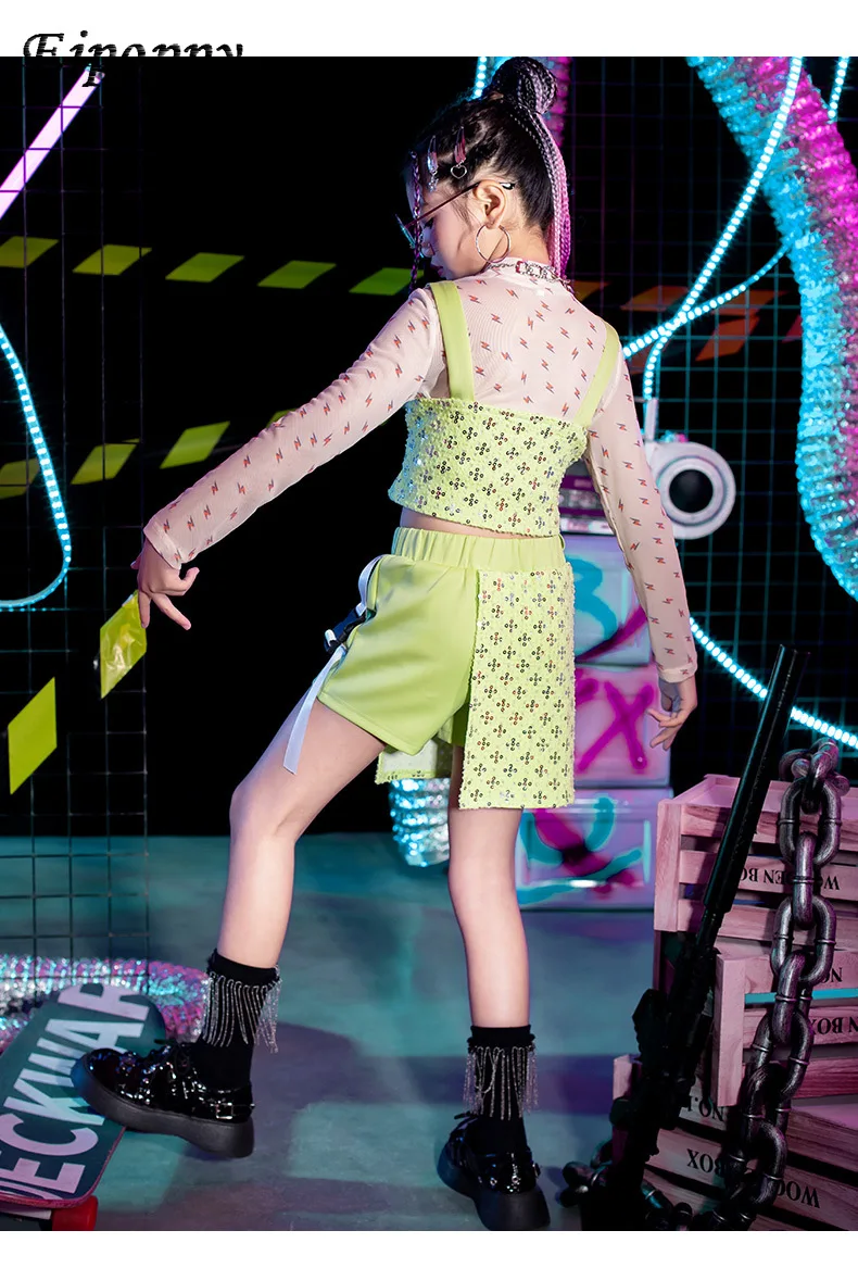 بدلة رقص الجاز للأطفال ، رائع ، أطفال وسيمون ، ملابس عصرية هيب هوب ، ملابس عصرية للفتيات