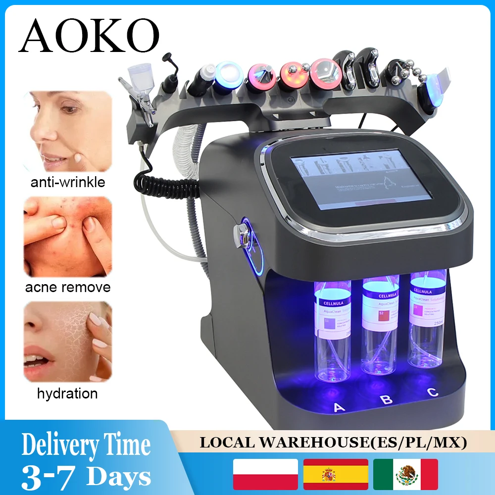 10 em 1 hidrogênio oxigênio pequena bolha máquina facial limpeza profunda acne poros remoção cravo pele apertar hidro dermoabrasão