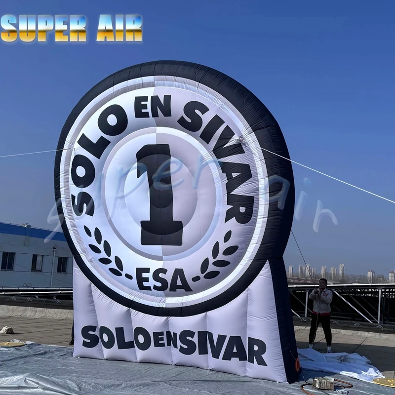 

Trade show 4.3mW X2.5mH inflatable silver coin with fan