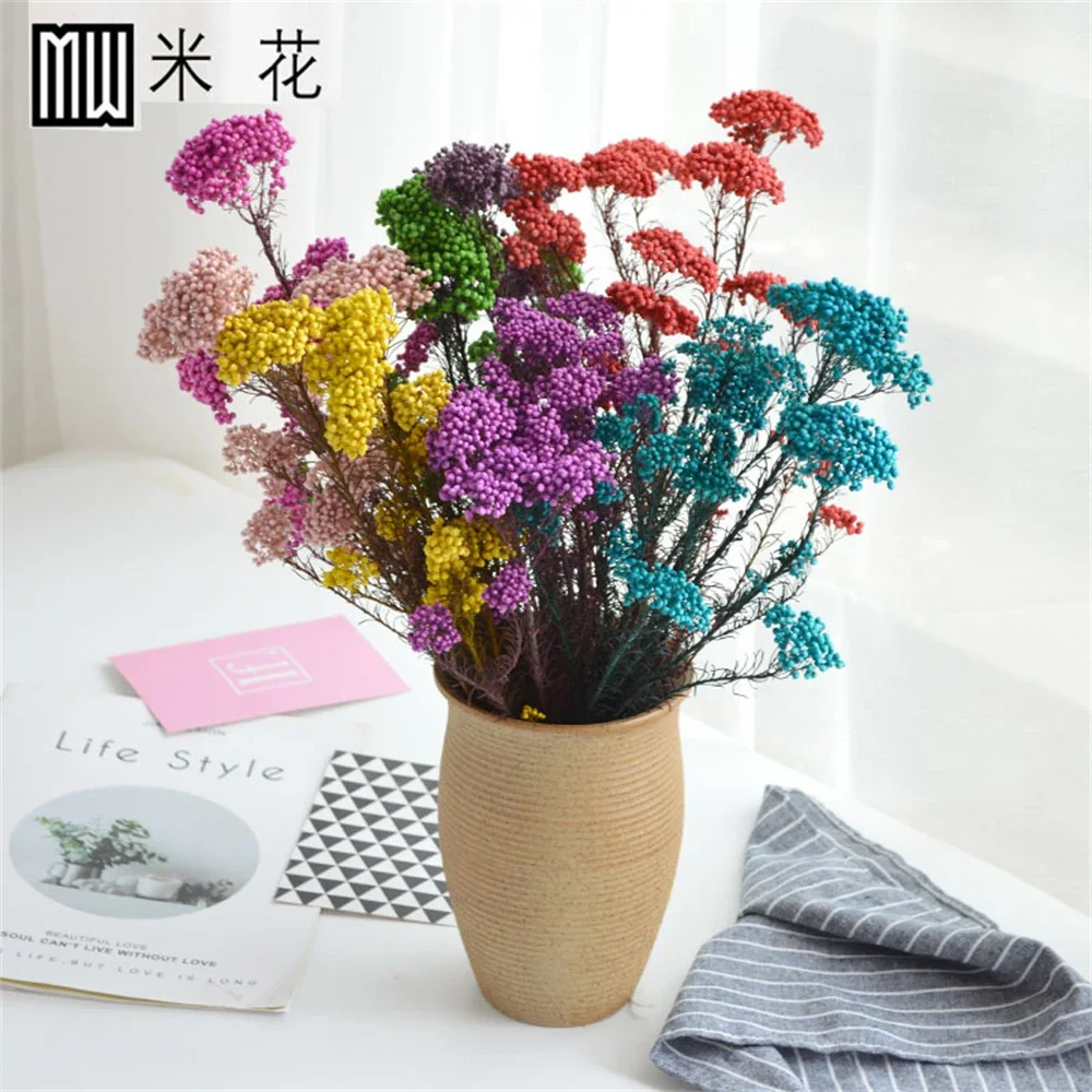 Immortal Millet Dried Flower Bouquets, Natural Plant, Preserved Fresh Flower, Home Decor, Wedding Party Decoration, 45-50cm