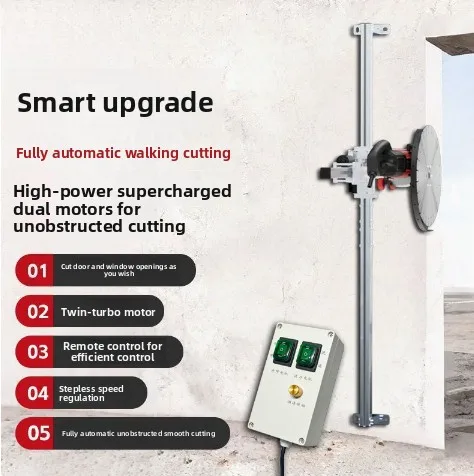Ring Saw Cutting Machine with Track Bracket 220V Electric Wall Saw Concrete Cutter Brushless Motor Remote Control Guide Rail