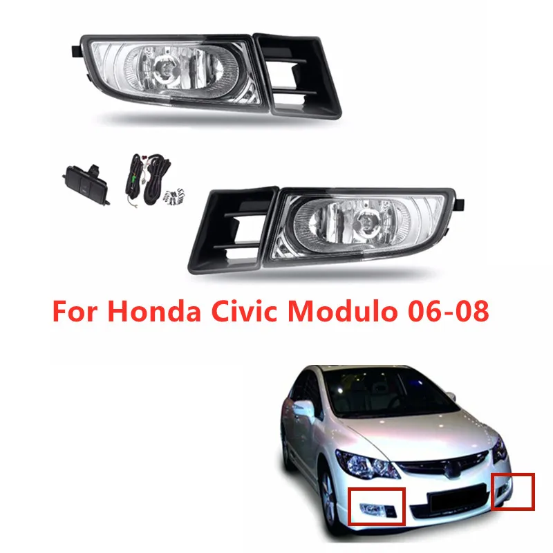 

EF85 автоматические противотуманные фары для Honda Civic modulo 2006-2008 галогенные противотуманные фары автомобильные фары переднего бампера лампы в сборе комплект проводки