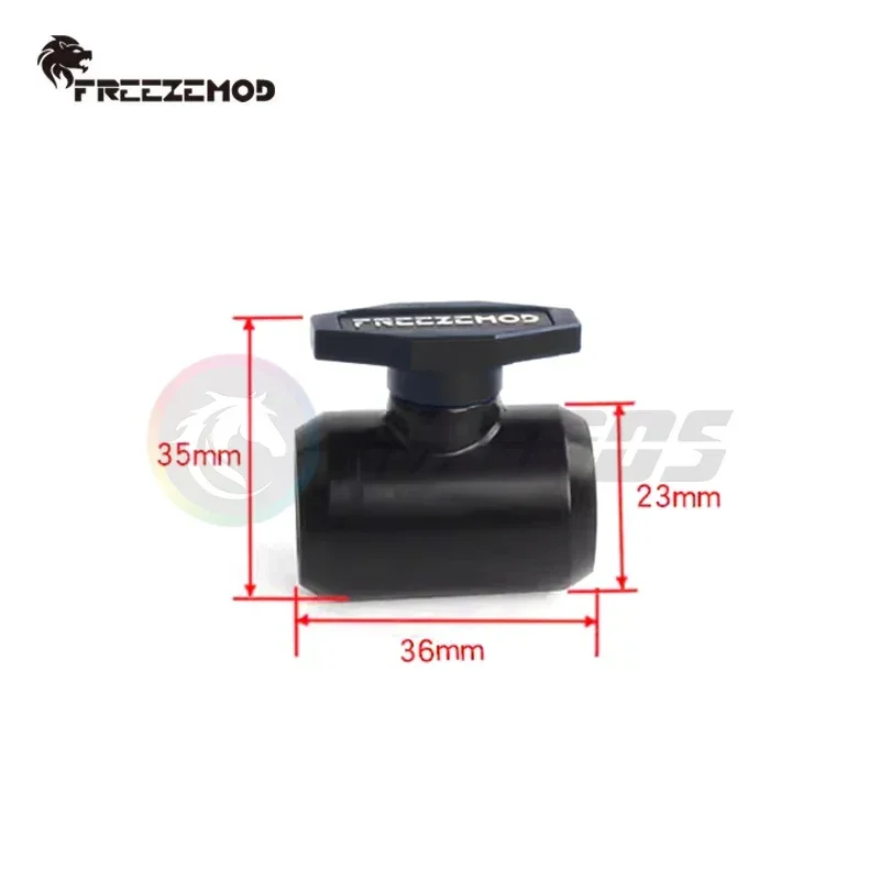 صمام مفتاح تبريد المياه من FREEZEMOD، صمام تصريف المياه الملتفة يدويًا وإيقاف تشغيل وإيقافها باللون الأسود والفضي والأبيض YGNS