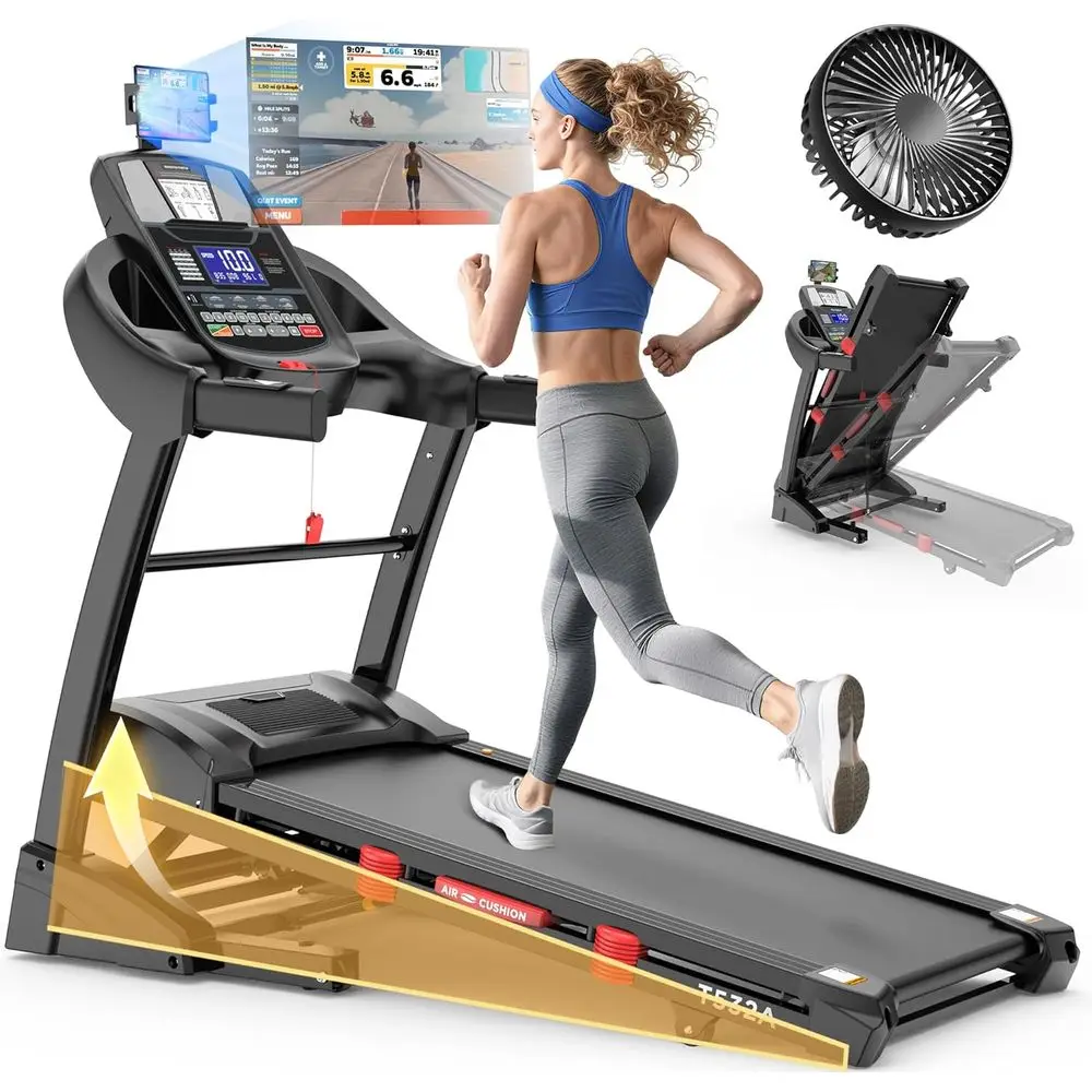 

Высокопроизводительная беговая дорожка с автоматической и ручной регулировкой угла наклона, до 10 миль/ч, лента 18 дюймов, 71 программный режим, амортизация и поддержка коленей