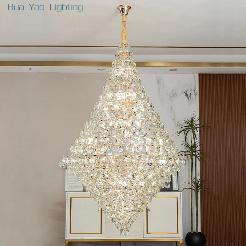 

Двойная современная люстра для гостиной во французском стиле. Роскошная высококачественная импортная хрустальная люстра для зала виллы.