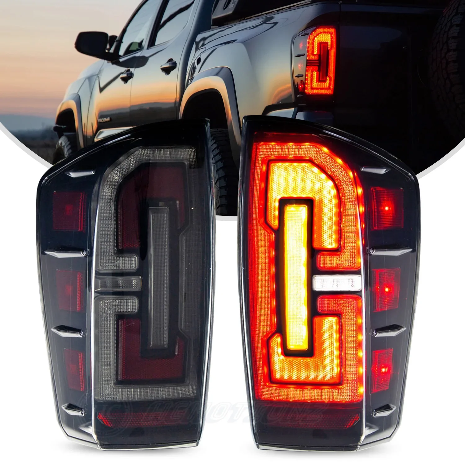 LED Car Rear Lamps Assembly 2016-2022 DRL Sequential Animation Tail Lights For Toyota Tacoma