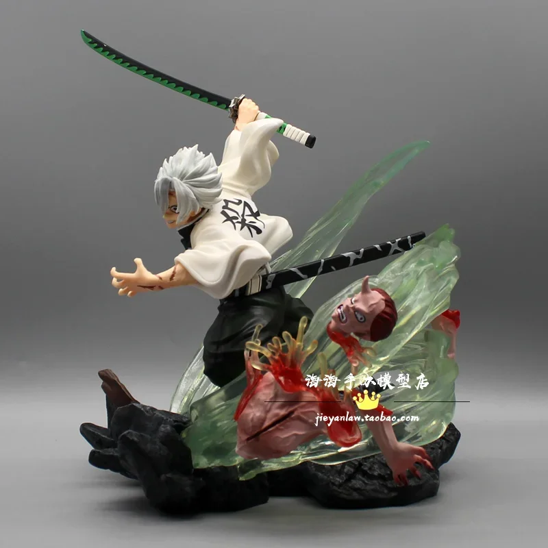 

23cm Demon Slayer Gk Shinazugawa Sanemi Battle Scene Glowing Kimetsu No Yaiba Action Figurine Decoration Collection Model Toys