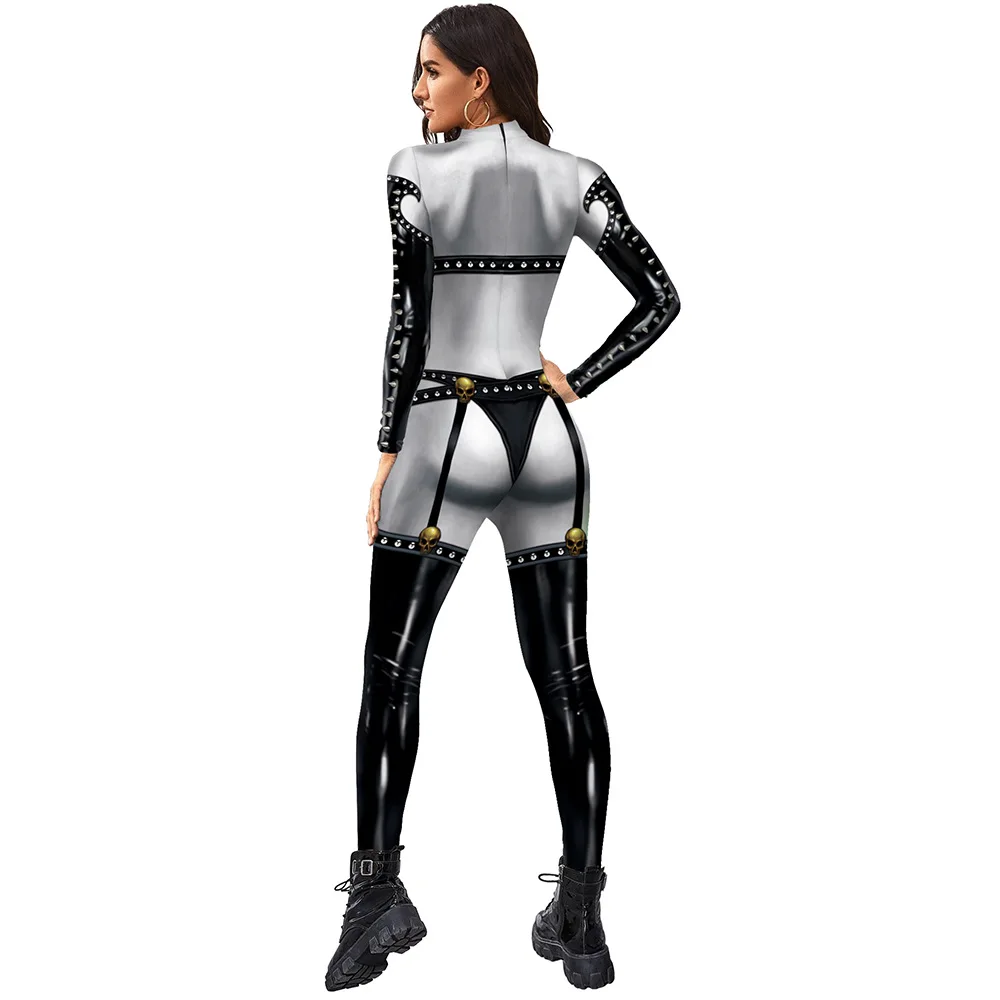 Lady Deathstrike YurATM Oyama Cosplay Costumes pour femmes, Costumes d'Halloween Anime, Catsuit, Combinaisons, Maillot de bain, Zentai fur s Up, Batterie