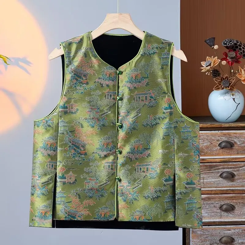 

New Chinese Style Vest Retro Ethnic Style 2025 Spring Jacket Sleeveless New Vest Vest Top