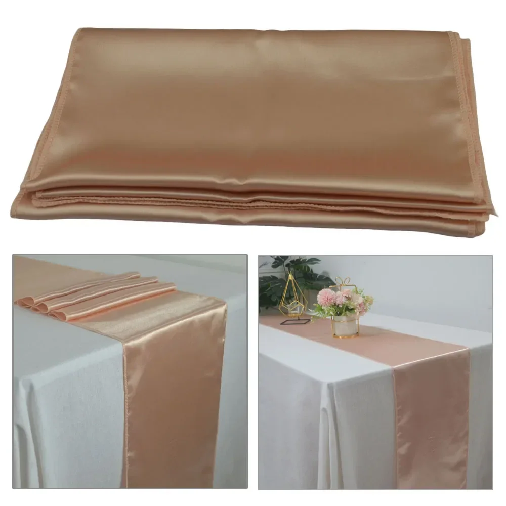 30x180cm/275cm Satin Table Runner For Restaurant Christmas Birthday Baby Shower Banquet Decoration Wedding Party Table Runners