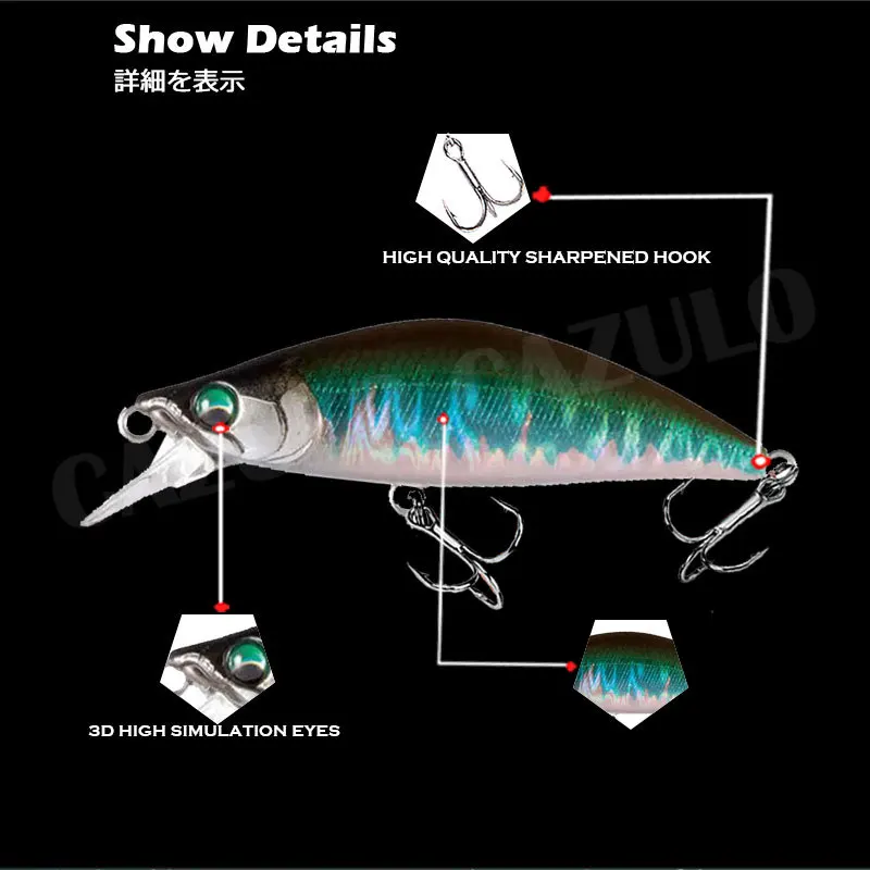 Stream Minnow Sinking Fishing Lure 50mm 5.2g Fishing Accessories Peche Carpe Leurre Micro BaitS Isca Artificial Wobblers Tackle