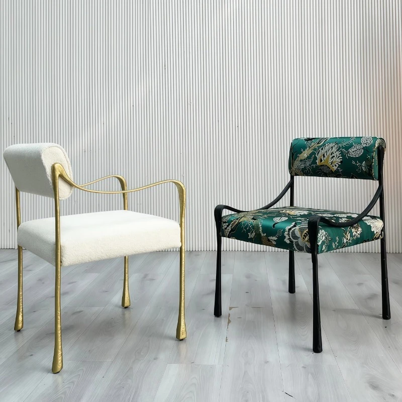 Dining Room Furniture Modern Fabric Metal Frame Living Room Hotel Dining Room Armchairs
