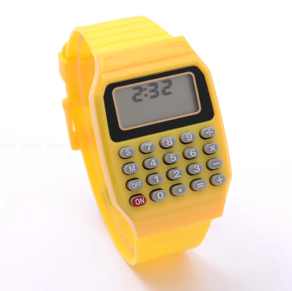 Children Electronic Calculator Silicone Date Multi-Purpose Keypad Wrist Watch