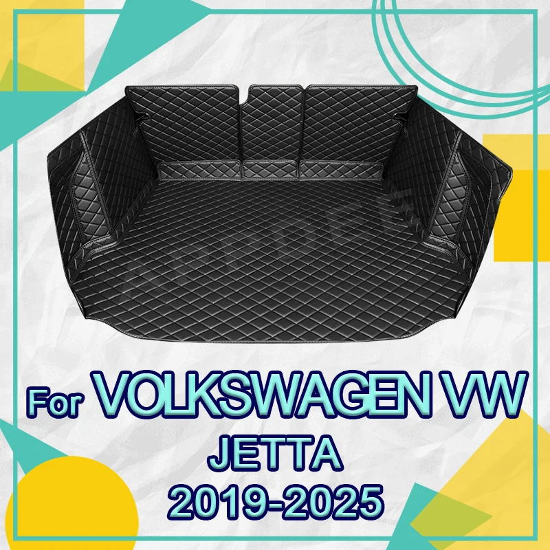 Auto Full Coverage Trunk Mat For VOLKSWAGEN VW JETTA 2019 2020 2021 2022 2023 2024 Car Boot Cover Pad Interior Accessories