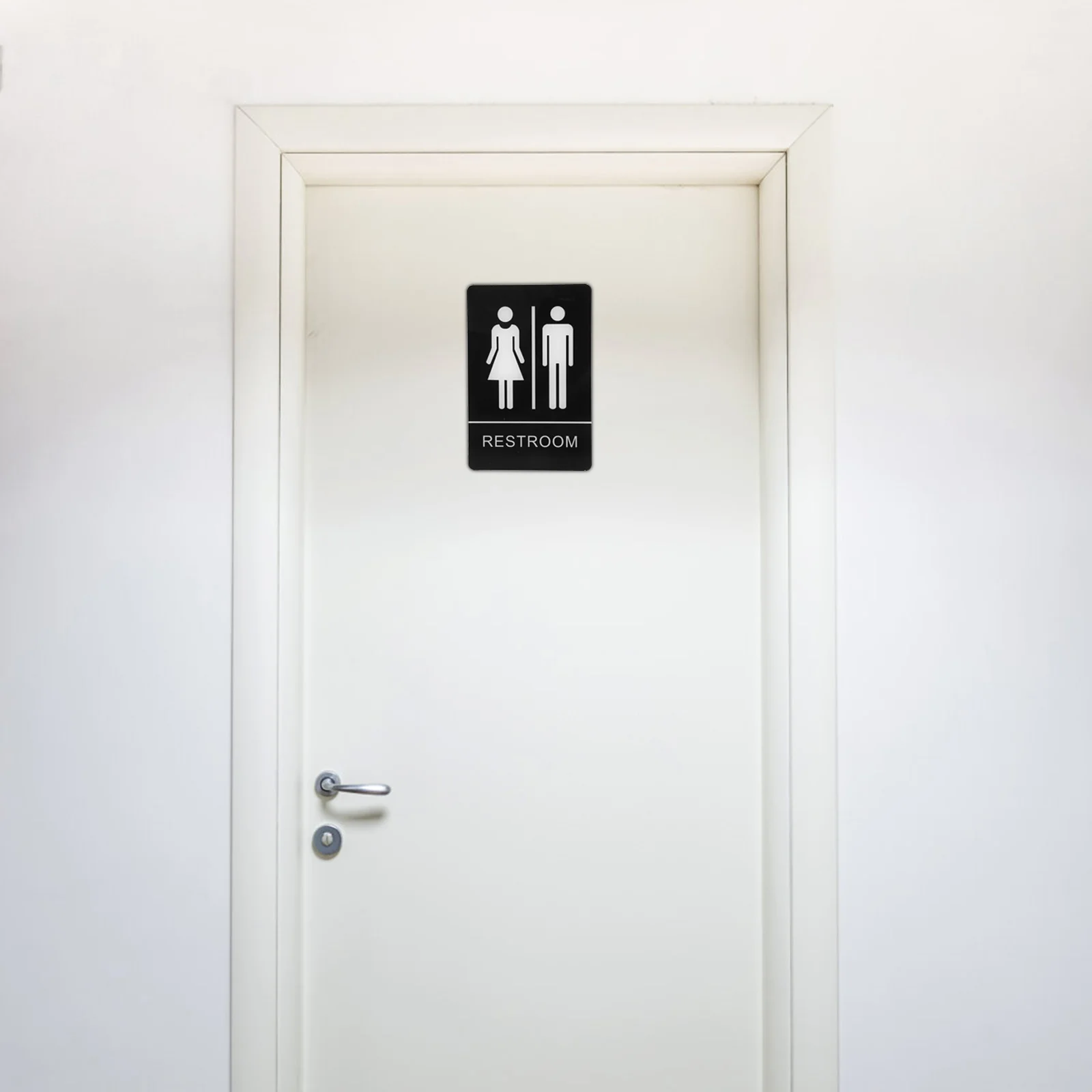 

Unisex Bathroom Sign Braille Public Restroom Sign PVC Material Clear Identification 3D Side Mounted Design