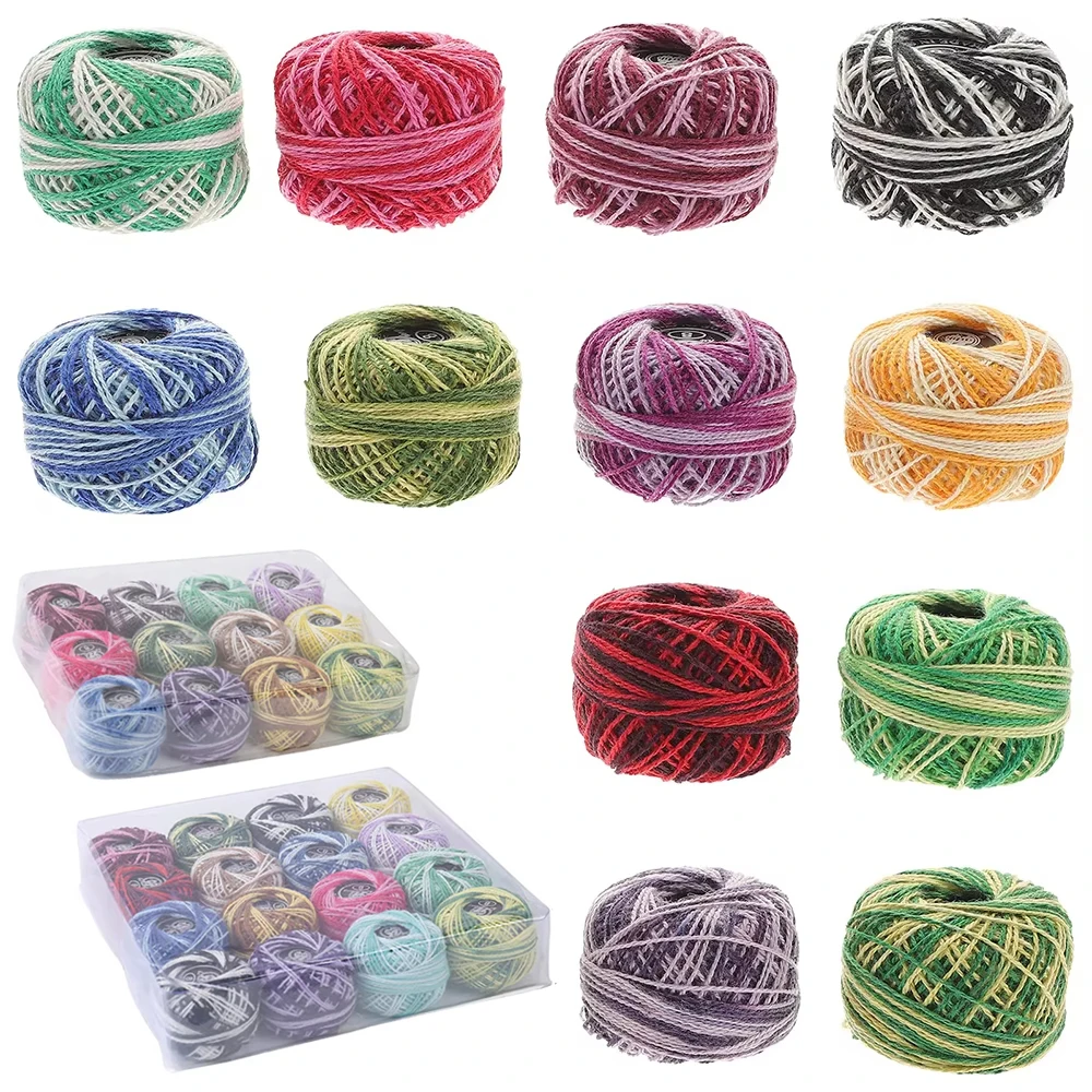 

10/16pcs Lace Thread Embroidery Floss Woven Embroidery Thread Set Artificial Silk Cross Stitch Thread DIY Hand Sewing Supplies