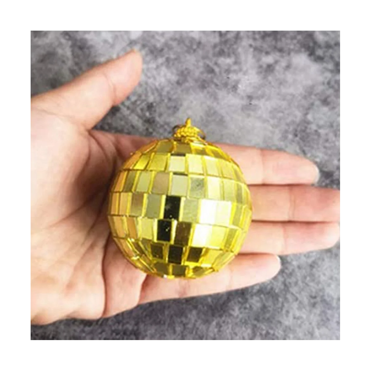 12-Piece Mirror Disco Ball Decoration, Party or DJ Lighting Effects, , Stage Props (2 Inches, Gold)