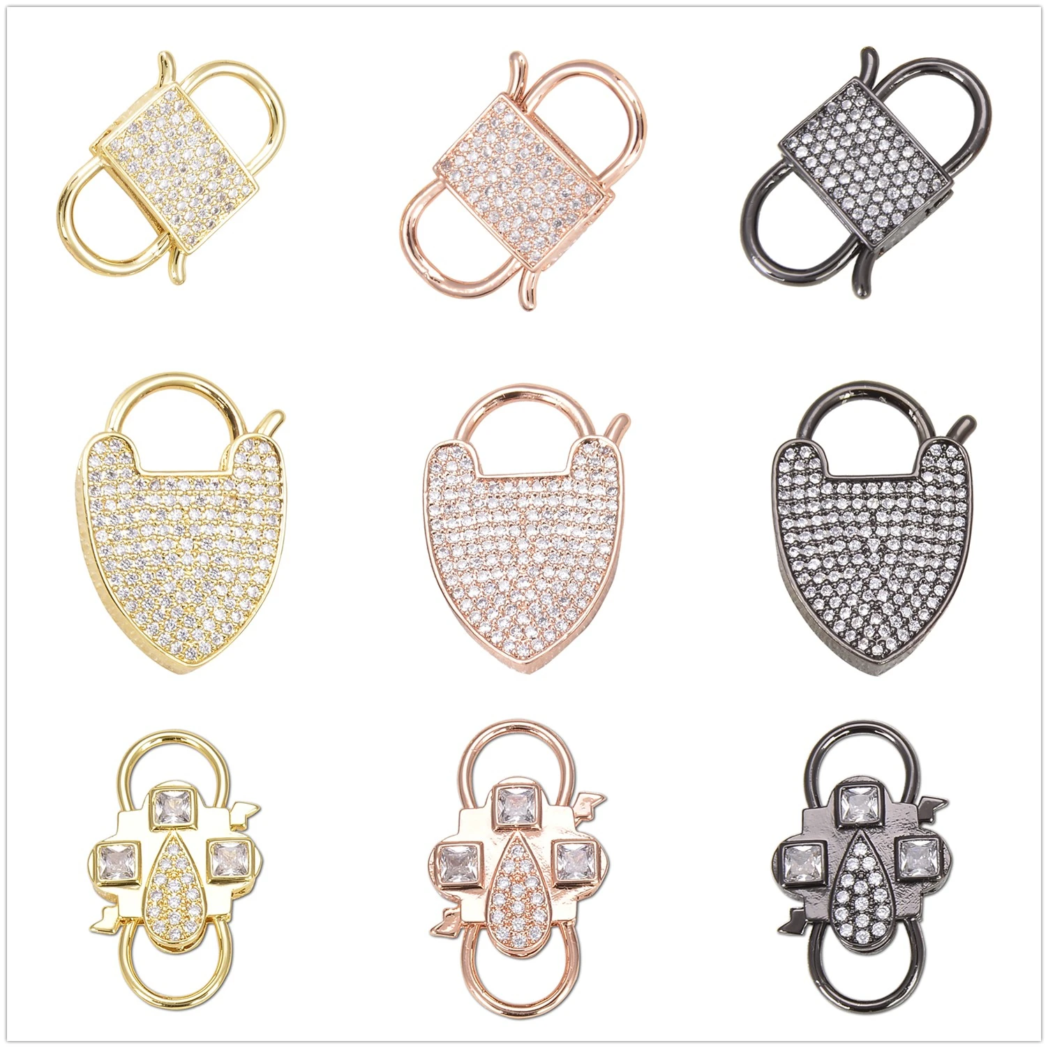 Fashion Design Keychain Jewelry Zircon Plated Lobster Buckle Earring Making Supplies Free Shipping Items Necklace Bracelet DIY