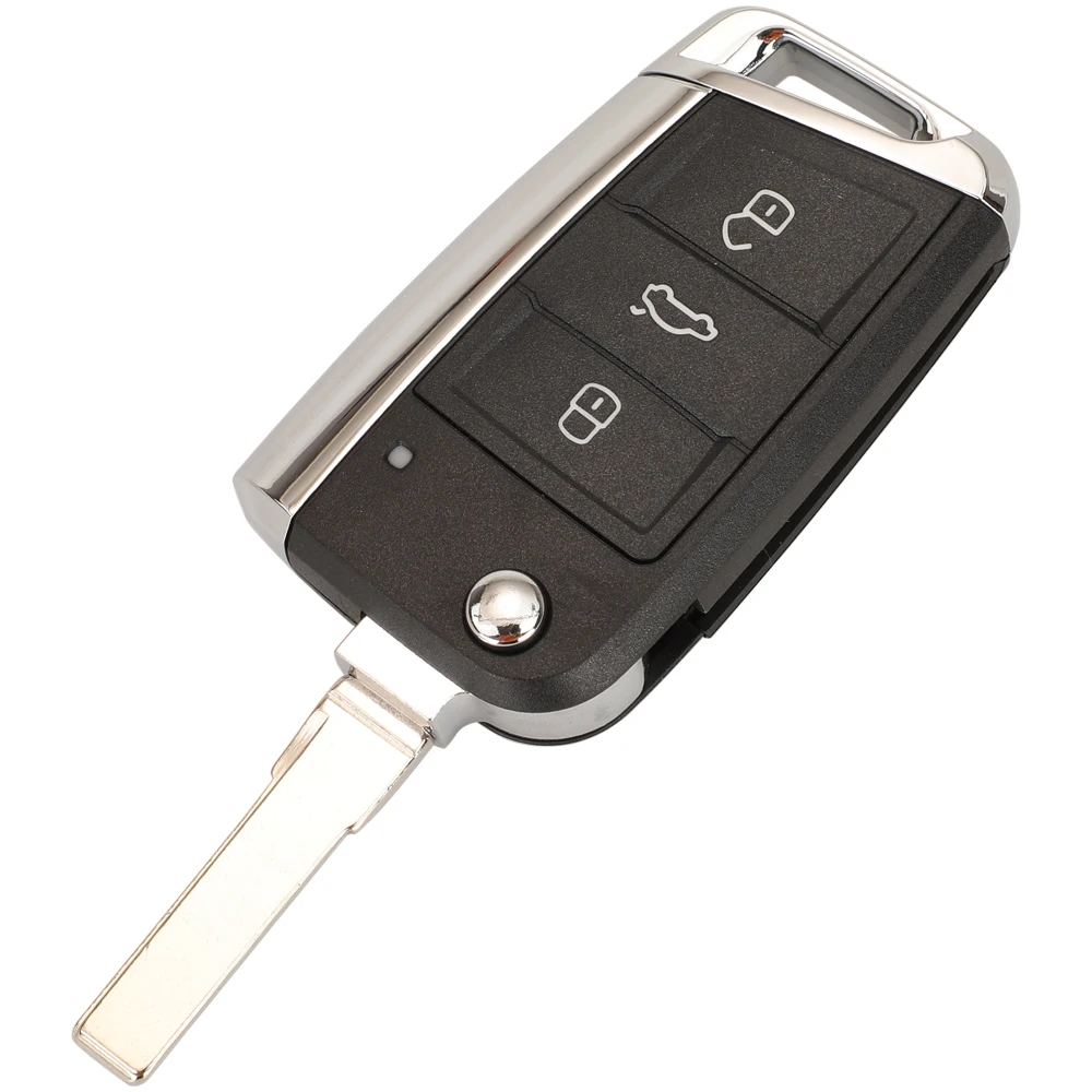Jingyuqin 3 Tasten Flip Auto Remote Key Shell Auto Fall für VW Golf 7 Sports van Gti MK7 Skoda Octavia A7 Sitz Hu66/Hu162t Klinge
