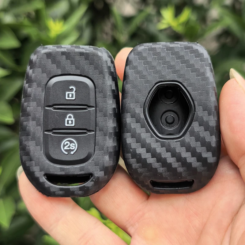 Funda de Silicona para Llave de Coche con 3 Botones, Carcasa para Llave de Renault Kwid, Traffic, Symbol, Dacia Sandero, Logan, Duster 2016 2017 2018