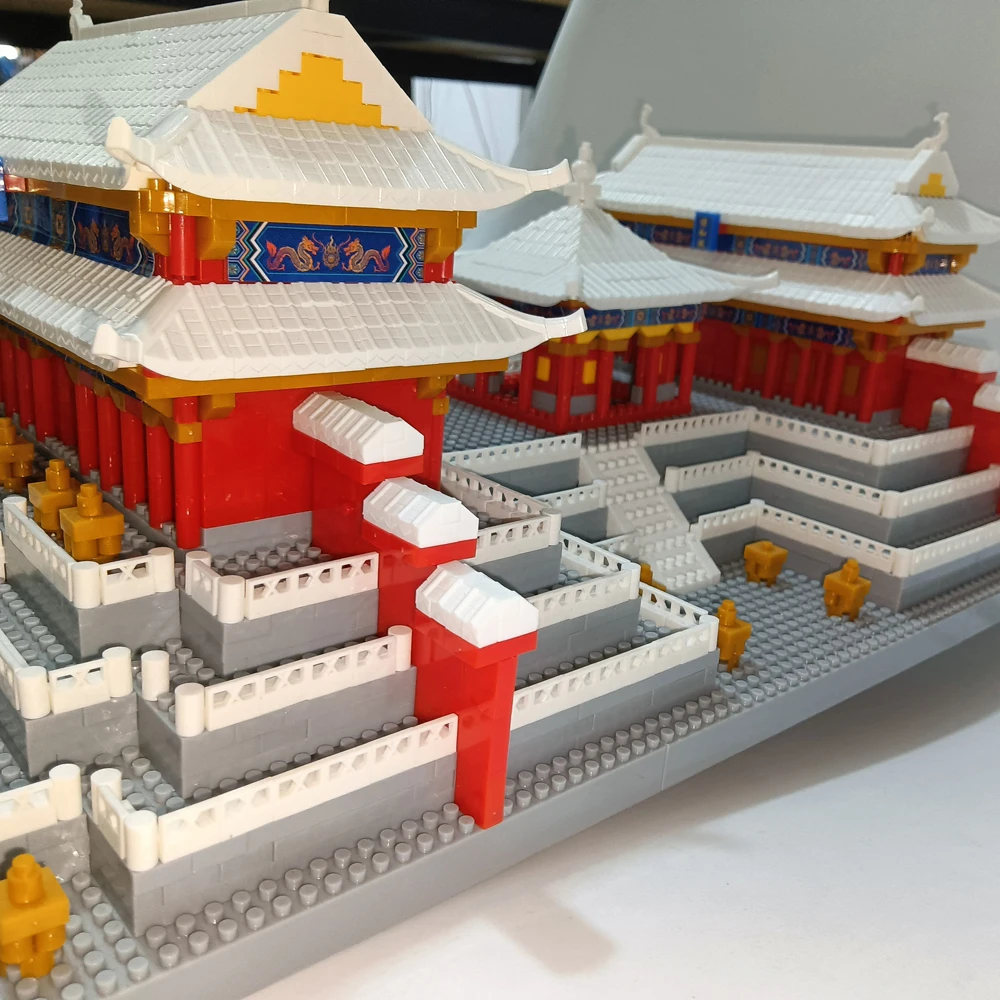 Ancient Chinese Building Block Set - Educational Construction Toys with LED Light, Perfect for Home Decor and Scenic Gift”