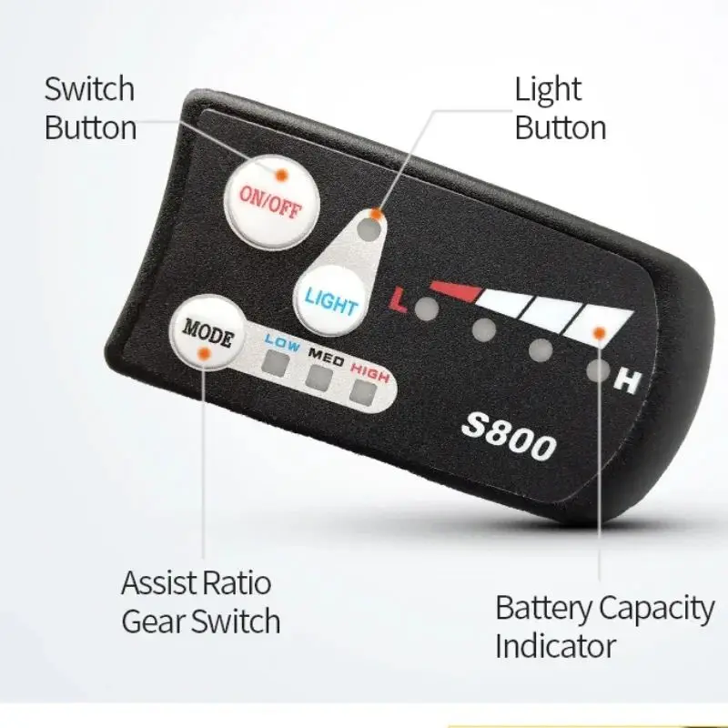 FOCAN S800 EElectric Bicycle Display 24V 48V Ebike Intelligent Control Panel LED Display