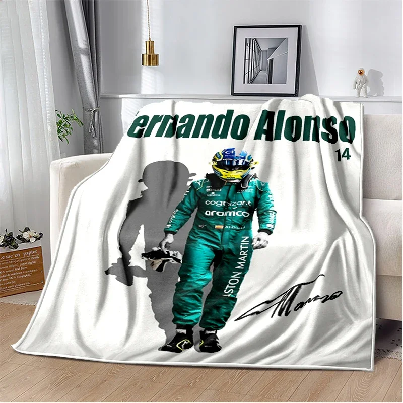 ثلاثية الأبعاد فرناندو ألونسو 14 F1 المتسابق بطانية قطيفة ناعمة ، بطانية الفانيلا رمي بطانية لغرفة المعيشة غرفة نوم أريكة تتحول لسرير غطاء نزهة #4