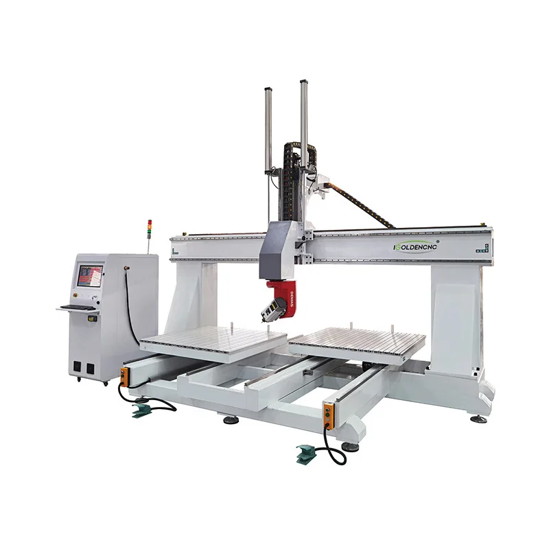 5 Axis Sculpture Carving Double Table Cnc Router Acrylic MDF styrofoam engraving Cutting Machine