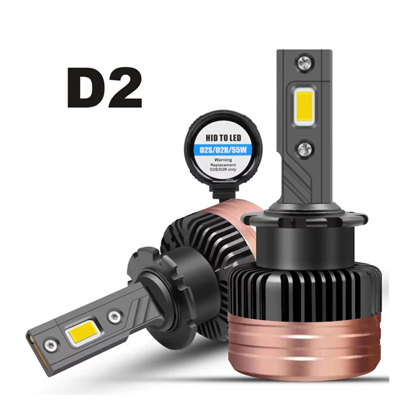 

2PCS D1S D2S D3S D4S D5S D8S LED Headlight Bulbs D1R D2R D3R D4R 55W Built-in Driver Copper Tube Direct Insert Series 6000K 12V