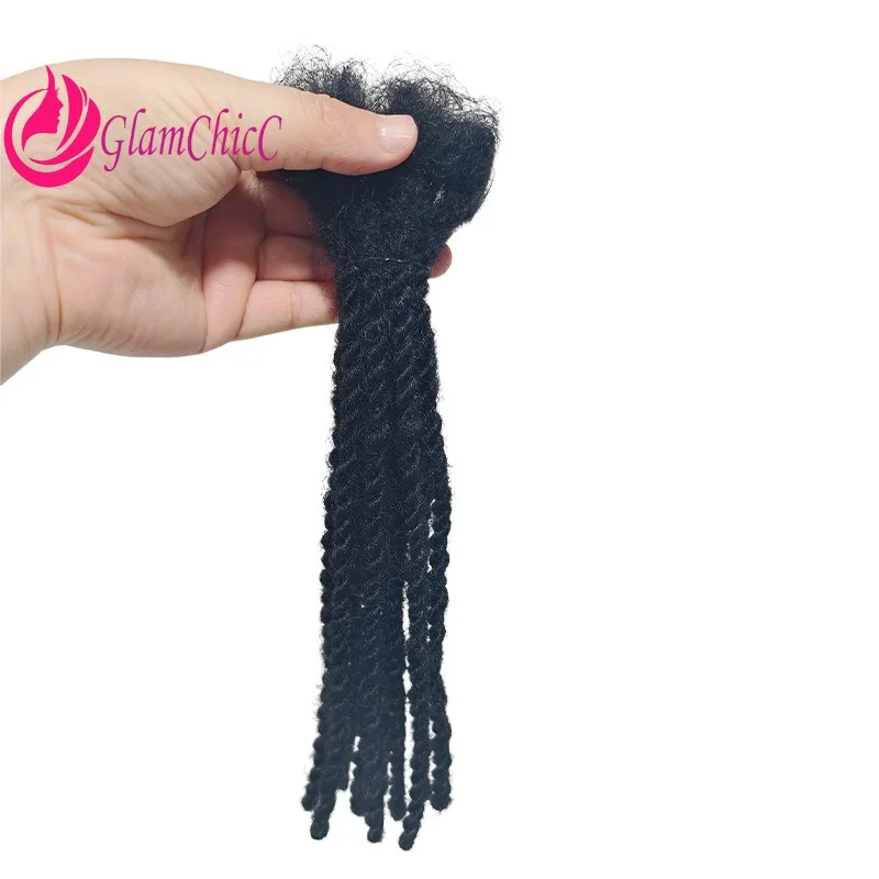 ドレッドロックス-クロシェヘアエクステンション-人毛-ダブルストランドブレイド-30本入り-プレループ加工-女性用-フェスティバル-デイリーヘアスタイル