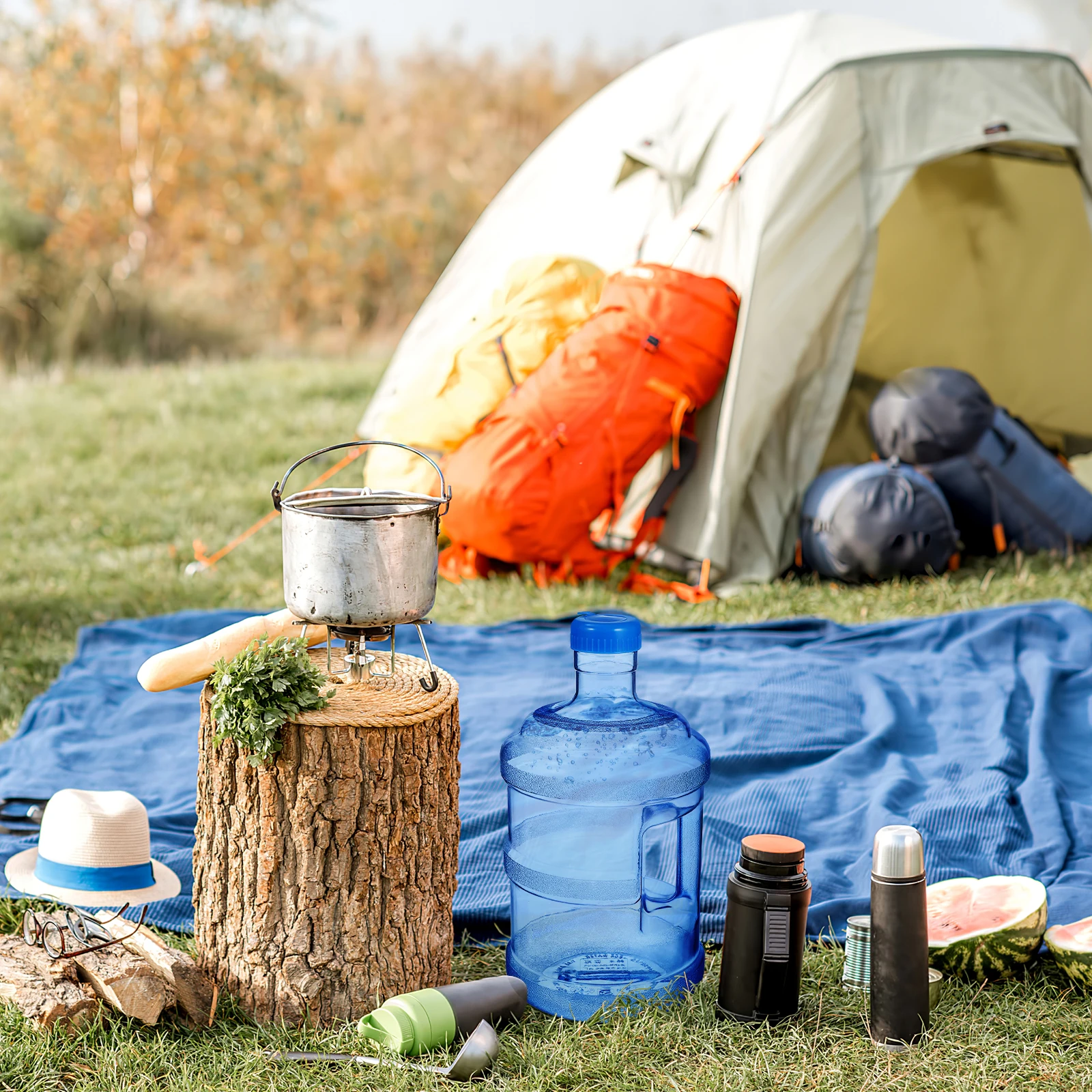 

Portable Water Jug Large Capacity Premium PC Material Transparent Design Wide Caliber Handle Suitable Outdoor Camping Home