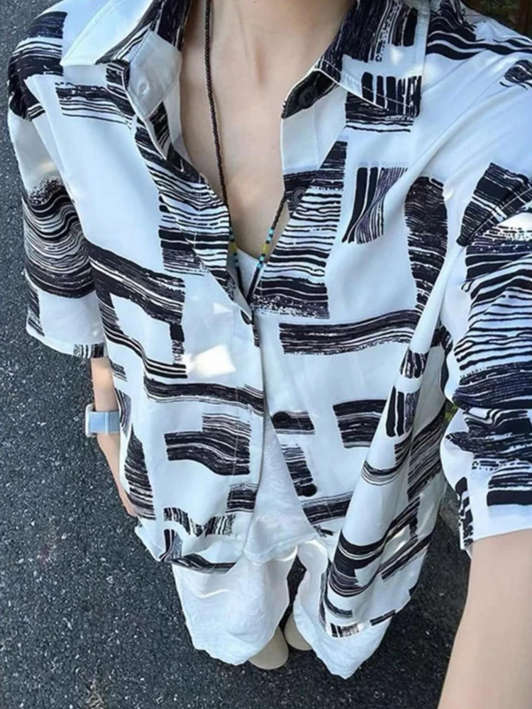 

American Retro Ice Silk ort Sve irt Men Summer Thin High-End Feeling Haome Summer Vaion Island Sle irt