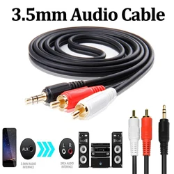 Kabel audio 1M 3,5 mm Stereo Jack męski na 2 męskie RCA Kabel Aux do telefonów TV Głośniki dźwiękowe Laptop Kabel audio wideo