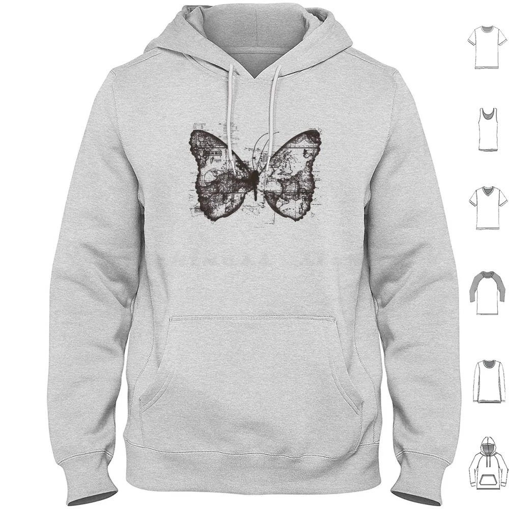 Sweat-shirts à effet manches longues : Effet du temps, le temps passe, les insectes, les papillons, les changements, la phase de transition, le moment