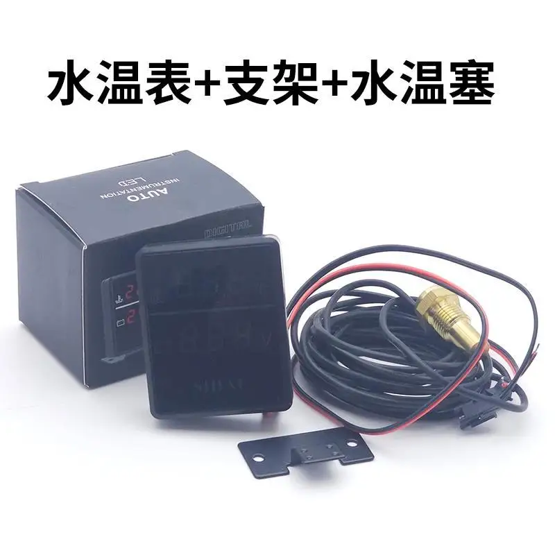 12V 24V Digital LCD Water Temp Voltmeter Gauge Model‑17 For Car Truck Modification