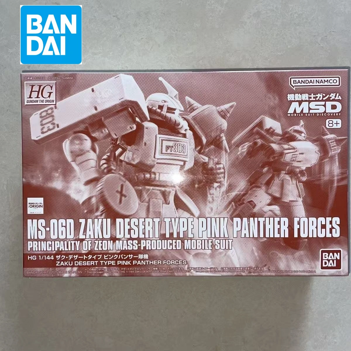 Бандай PB HG 1/144 MS-06D Заку Дисерт Тип Розовая Пантера Форс, фигурка персонажа из аниме, мобильный костюм Гандам, игрушки для мальчиков.
